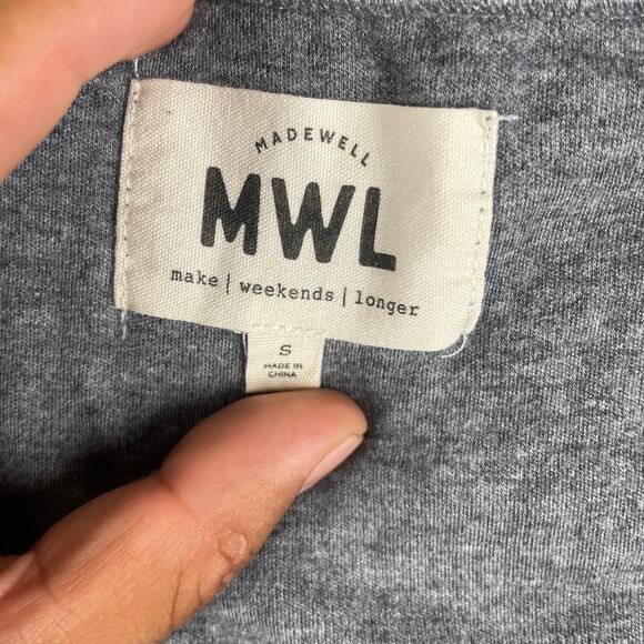 Madewell Mwl Women's Small Gray Cotton Modal Elastane Breeze Drawstring Romper - Picture 3 of 11